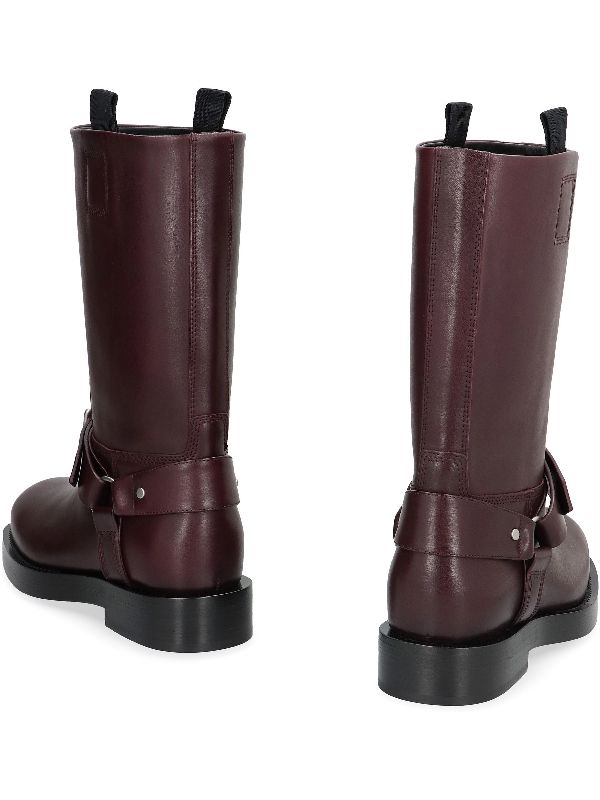 Buckle Strap Leather Boots