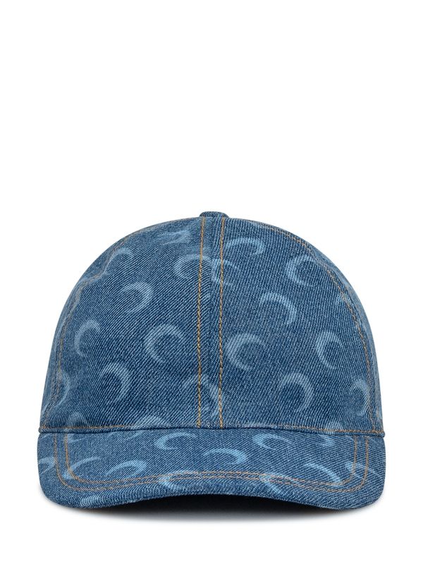 Allover Moon Logo Denim Baseball Cap