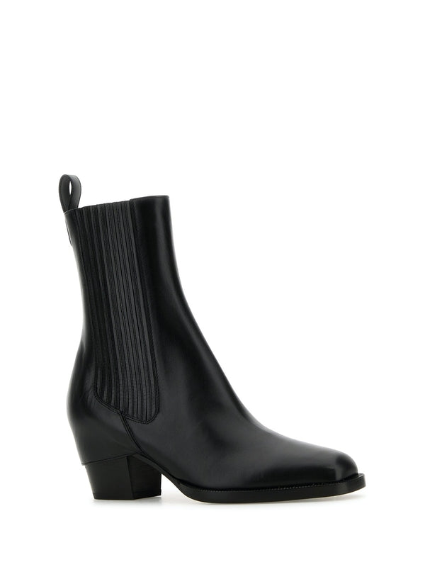 Black Leather Chelsea Boots