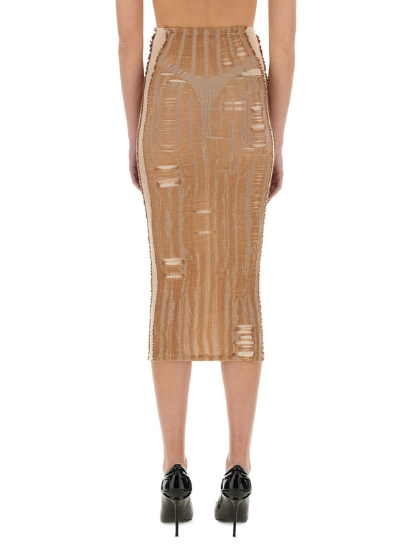 Calina Lingerie Effect Midi Skirt