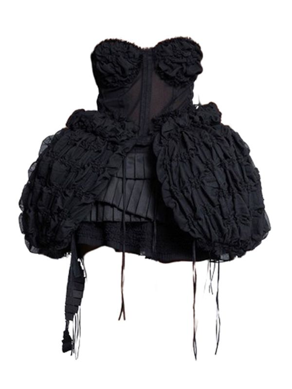 Ruffle Detail Bustier Mini Dress