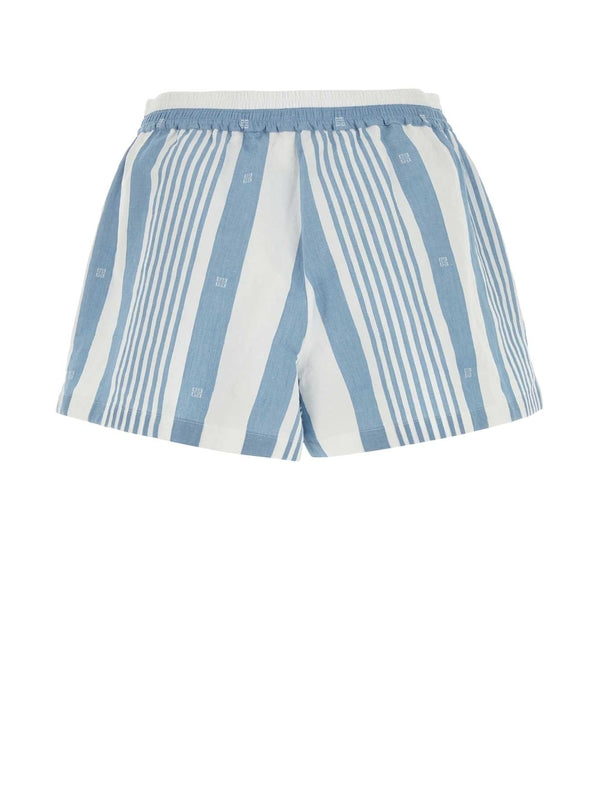 4G Stripe Cotton Linen Shorts