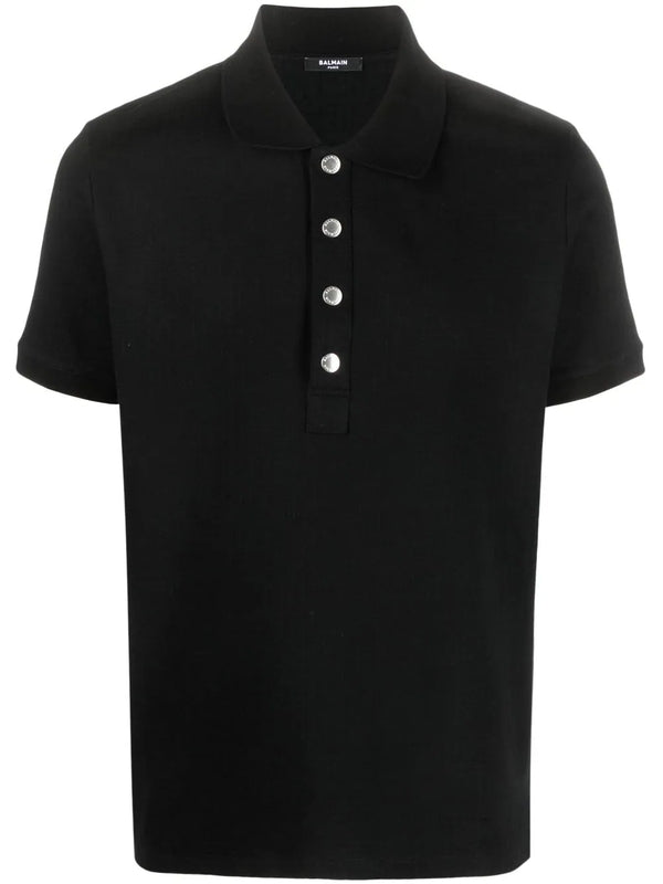 Black Cotton Polo Shirt