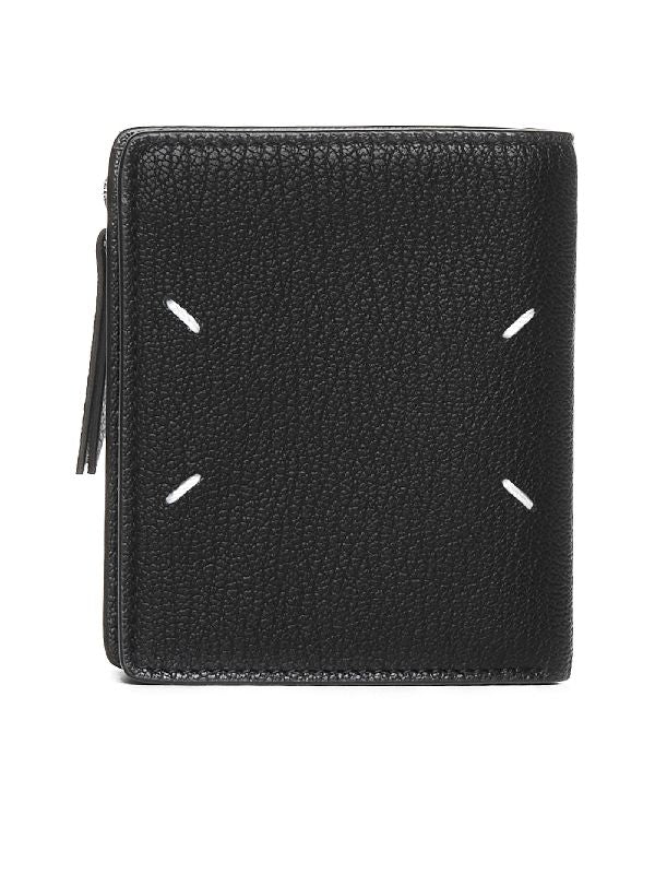 Stitch Leather Zip Wallet