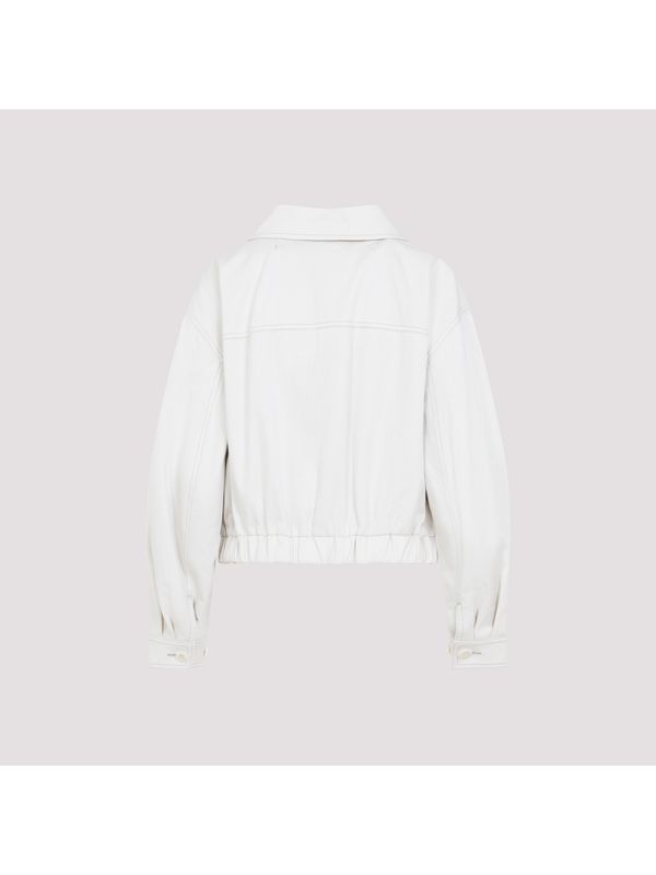 Cropped Twill Cotton Bomber Jacket