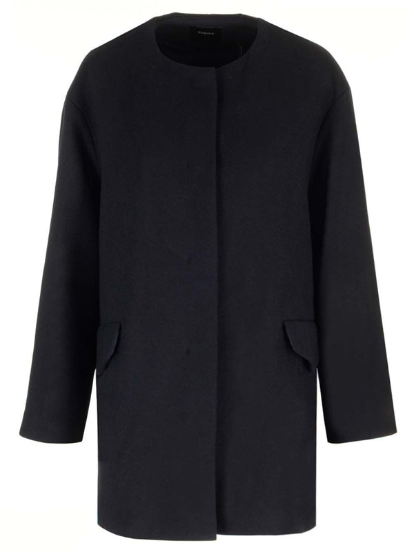 Crewneck Wool Coat