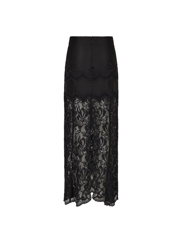 Back Zip Lace Long Skirt