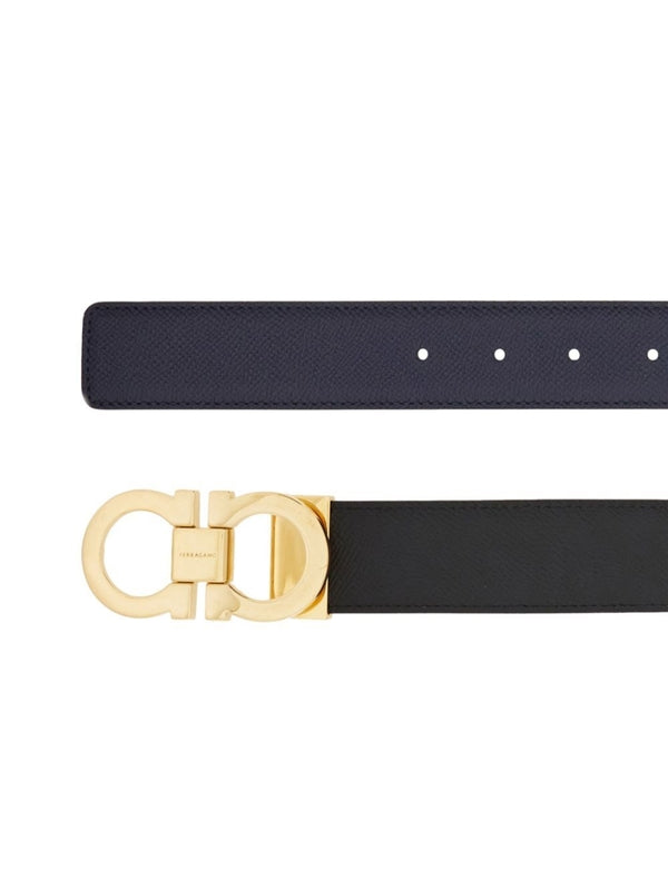 Double Gancini Reversible Leather Belt