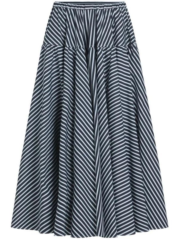 Diagonal Stripe Midi Skirt
