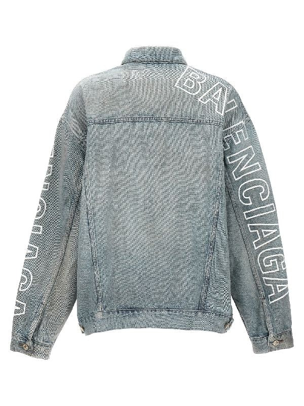 Logo Sleeve Trucker Denim Jacket