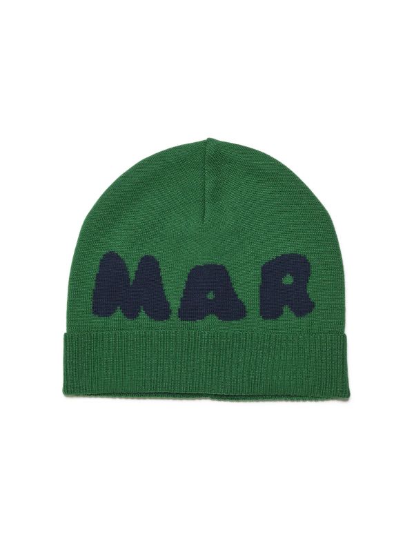 Logo Embroidered Wool Blend Beanie