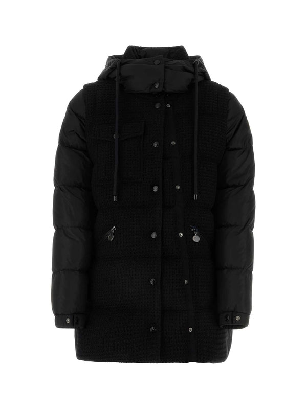 Wool Panel Hooded Padded
  Jacket