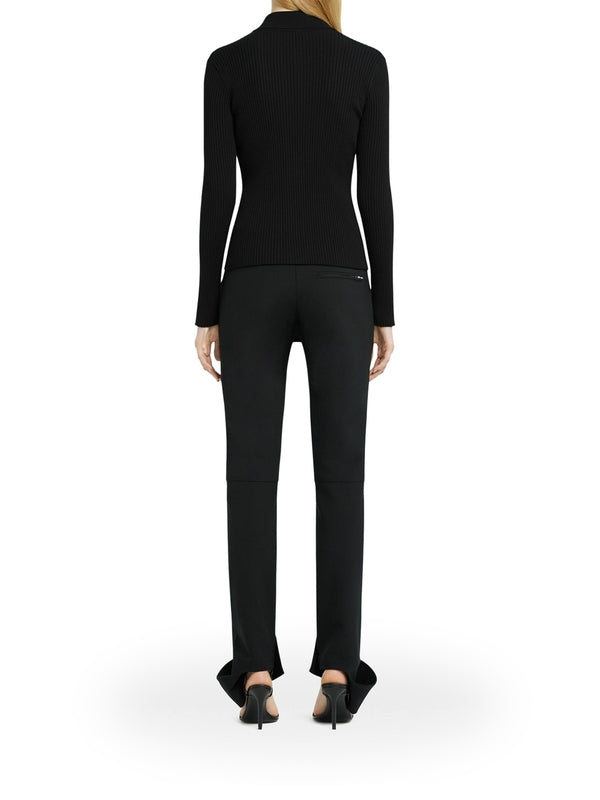 リブ編みレーヨン混紡ジップカラー
カーディガン