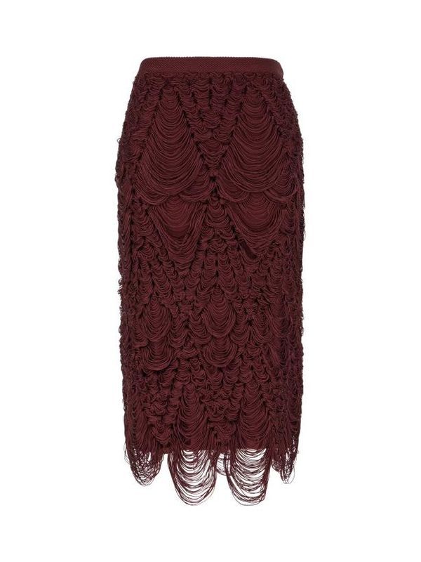 Stretch Silk Midi Skirt