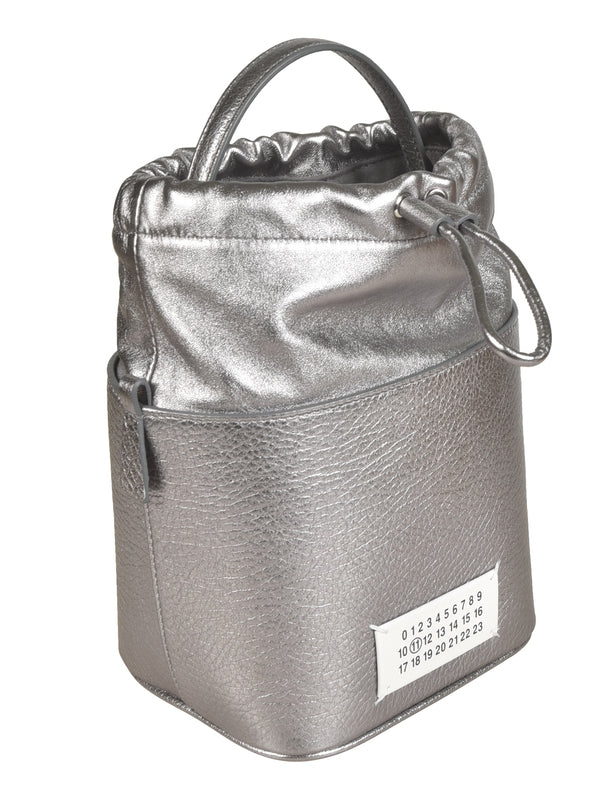 5ac Metallic Leather Small Bucket Bag