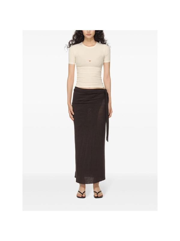 Heart Cut-out Cotton Short-sleeve T-shirt