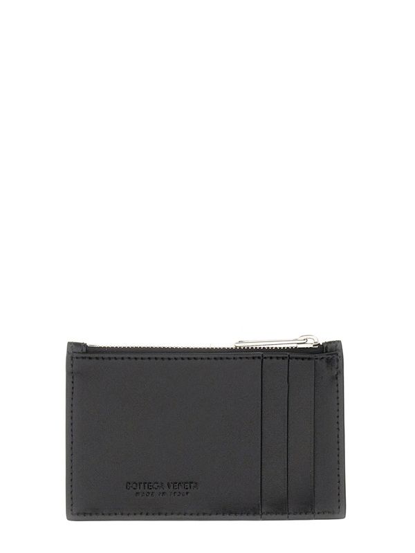 Intrecciato Leather Card Wallet