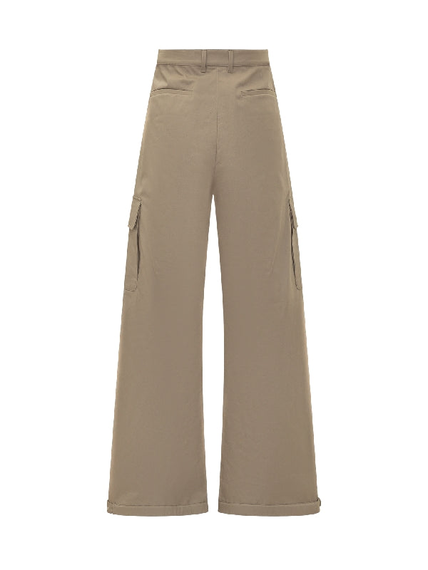 Wide Cotton Cargo Pants