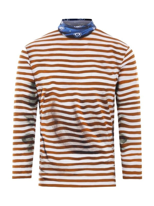 Trompe L'oeil Bag Triangle Logo Cotton Long-sleeve Top