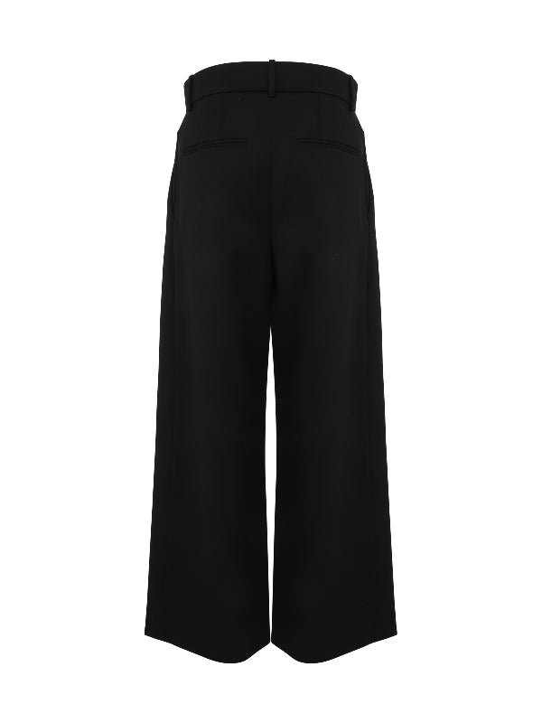 Pin-Tuck Virgin Wool Wide Pants