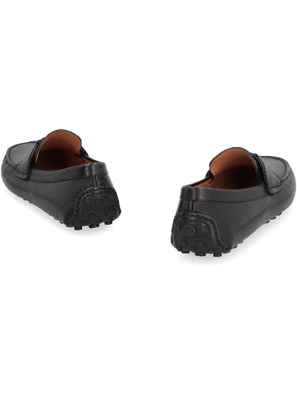 Gancini Ornament Leather Driving Shoes