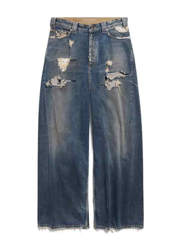 Vintage Effect Baggy Denim Pants