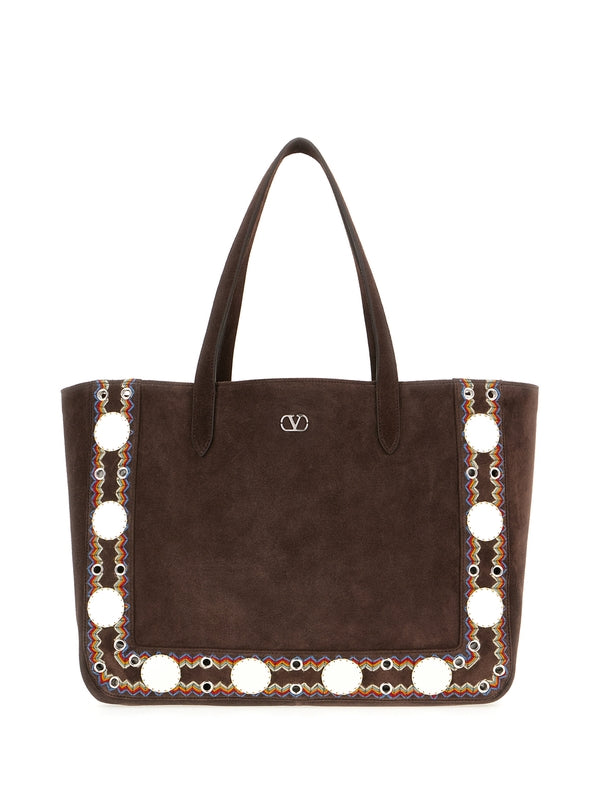 Valentino Burgundy Tote Bags