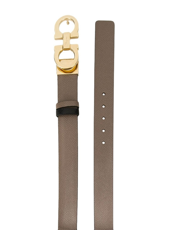 Gancini Buckle Reversible Leather Belt