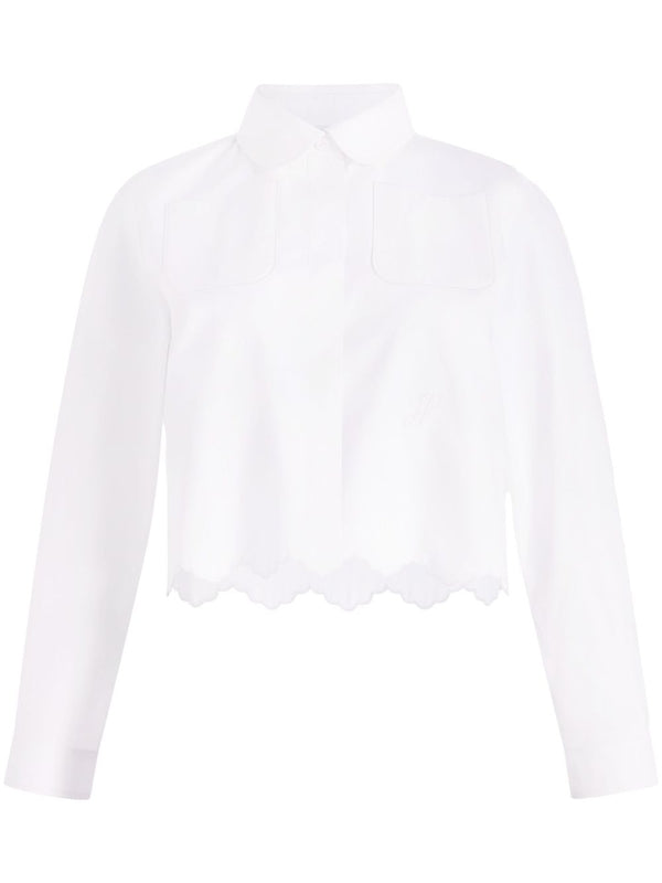 Scallop Hem Cotton Shirt