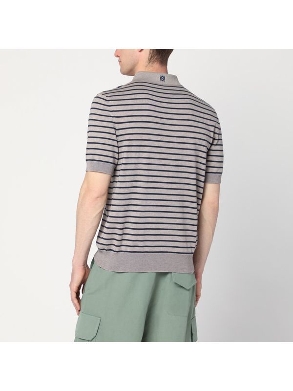 Striped Cotton-Blend Polo Shirt