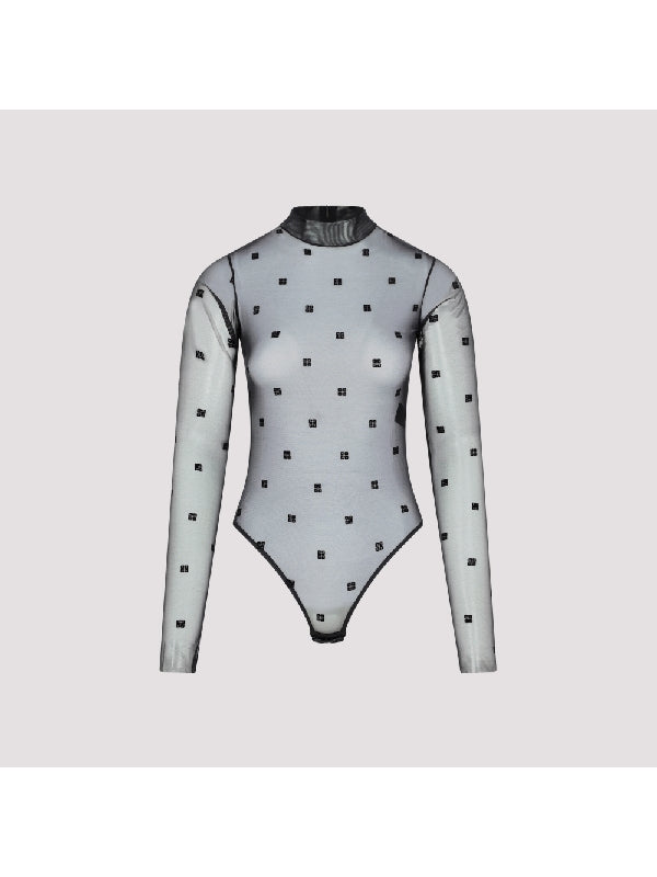 4G Pattern Sheer Bodysuit