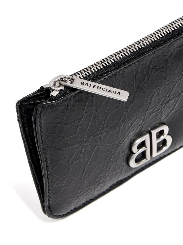 BB Logo Leather Card Wallet