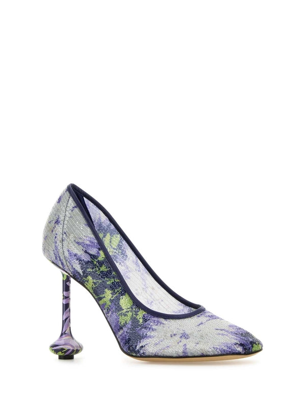 Toy Flower Print Pumps Heel