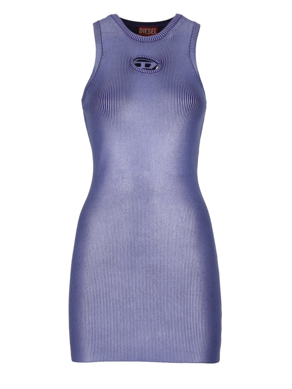 Caddix Cut-Out Logo Metallic Mini Dress