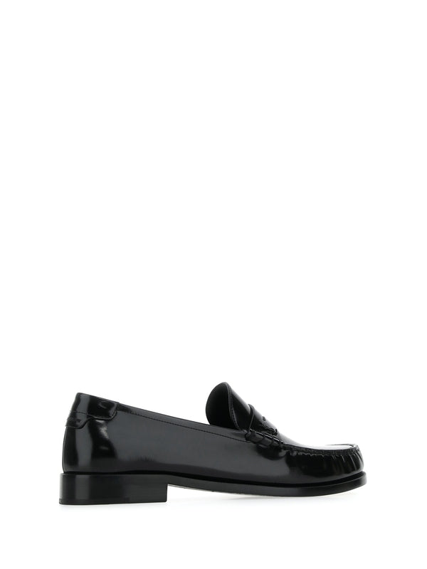 Saint Laurent Black Penny Loafers
