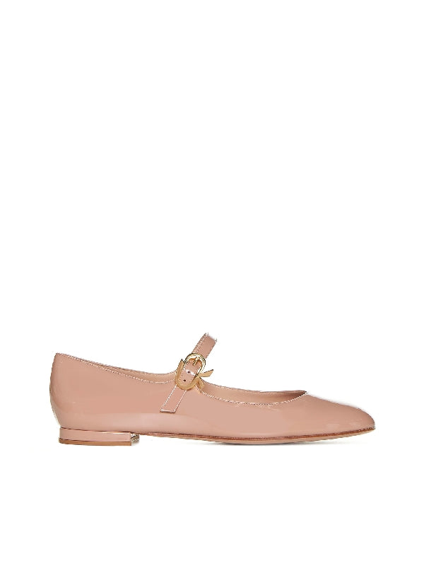 Mary Ribbon Leather Flats