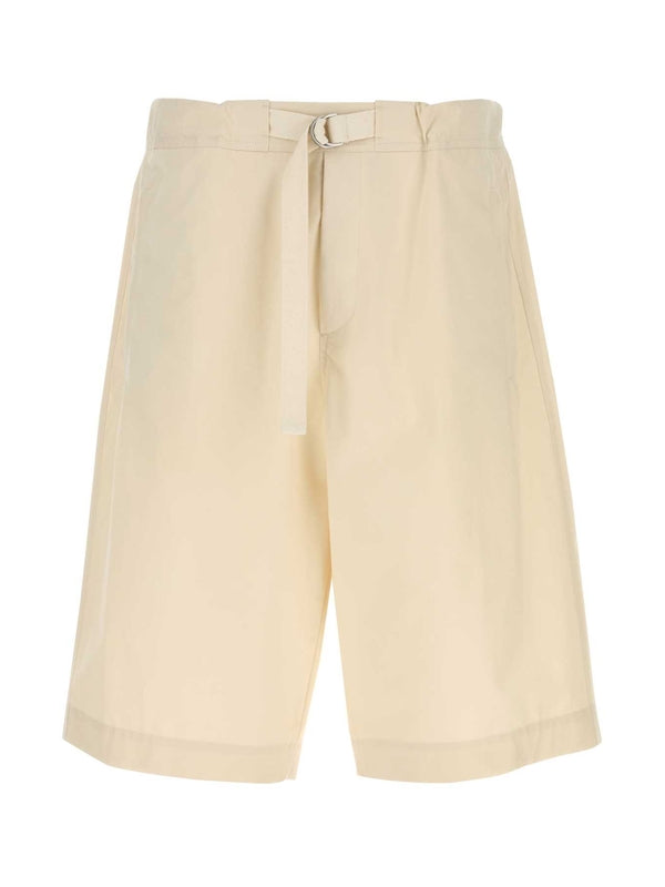 Belt Detail Cotton Bermuda Shorts