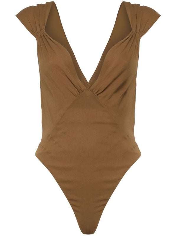 Back Cross Silk Bodysuit