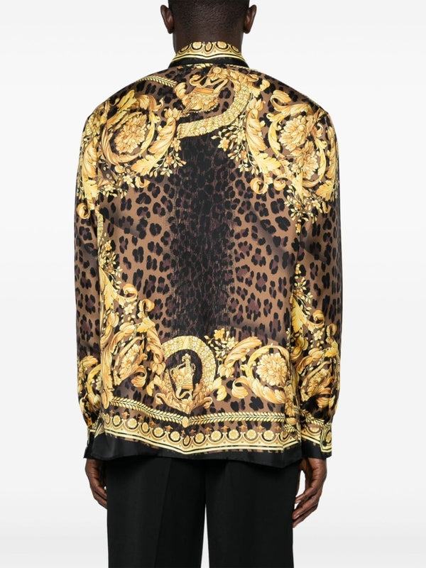 Wild Baroque Printing Silk Shirt