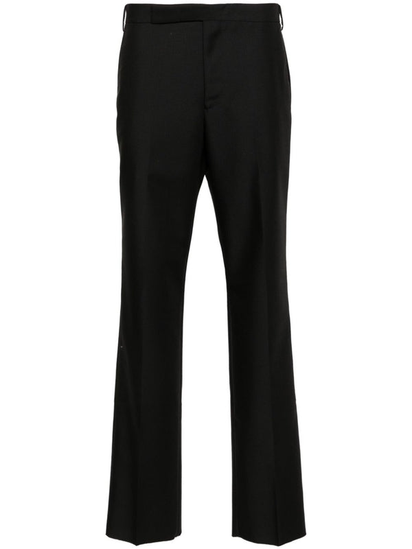 Black Wool Mohair Tailored Pants