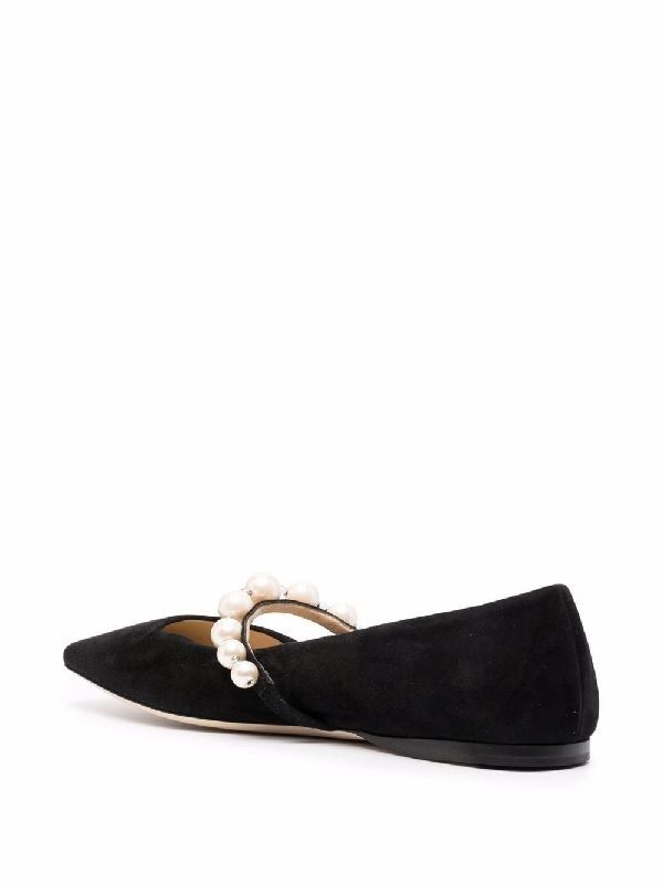 Ade Pearl Strap Suede Flat
  Shoes