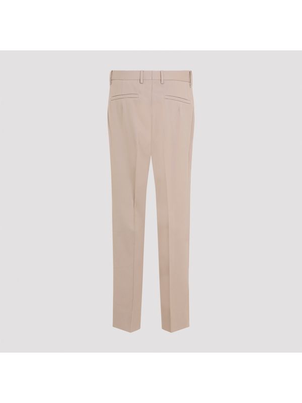 Cotton Blend Tailored Pants