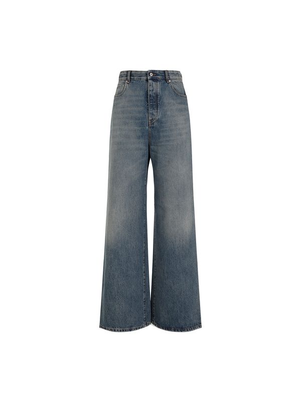Back Logo Wide Denim Pants