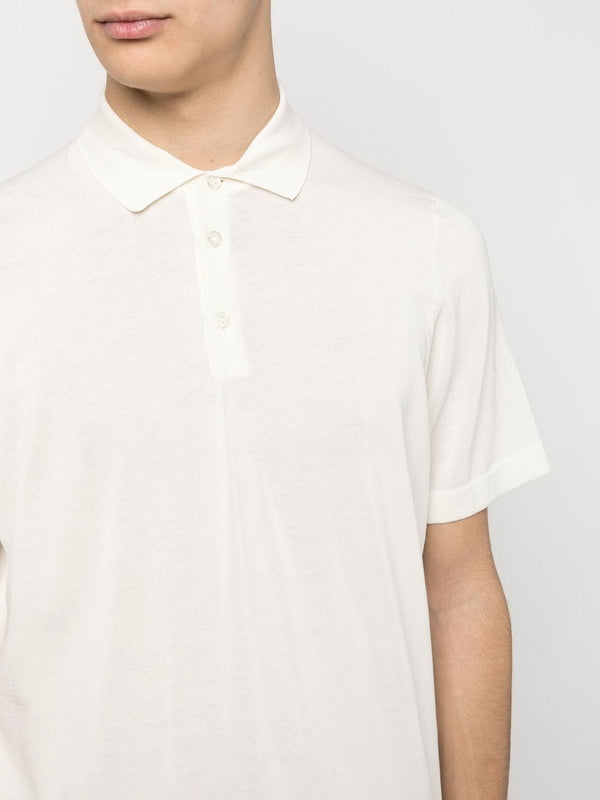 White Cotton Polo T-Shirt