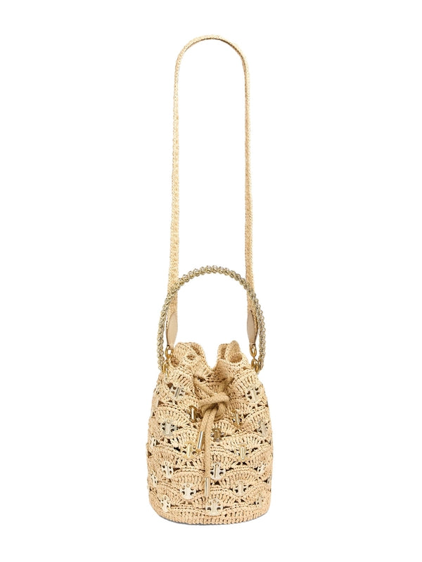 1969 Raffia Wave Bucket Bag