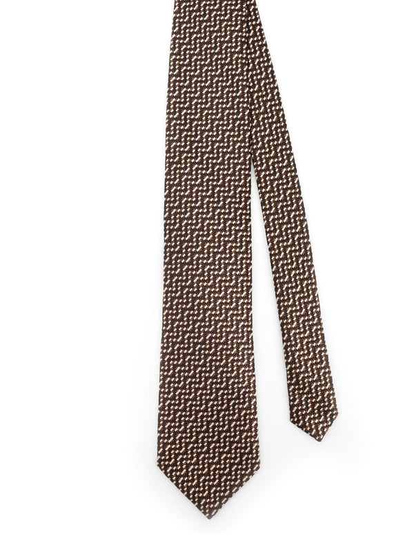 Geometric Pattern Silk Necktie