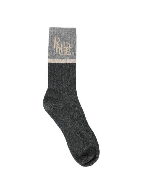 Intarsia logo hightop socks