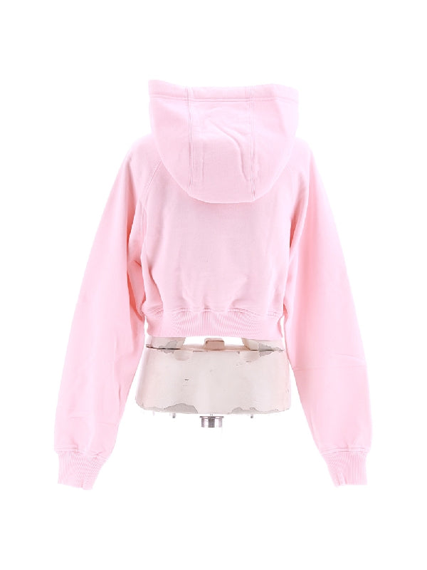 Tennis Club Logo Printed Crop Hoodie