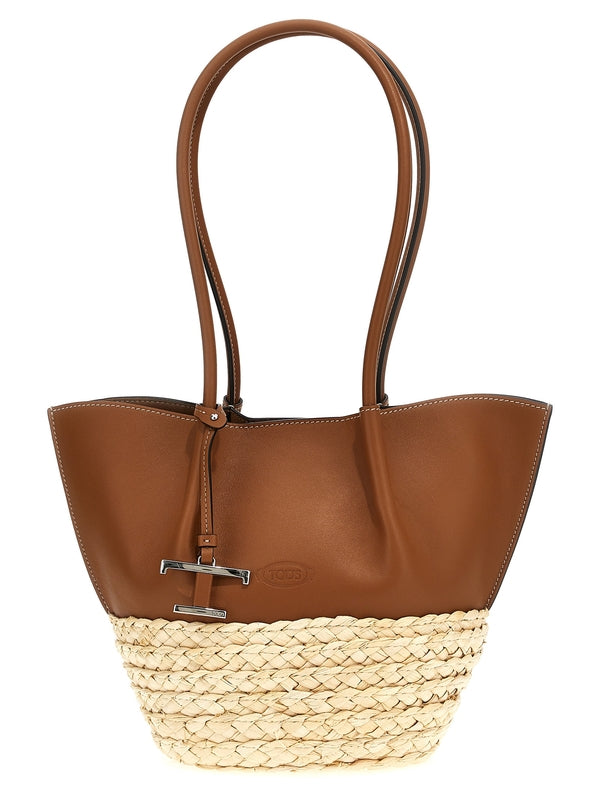Bux Leather
  Raffia Small Tote Bag