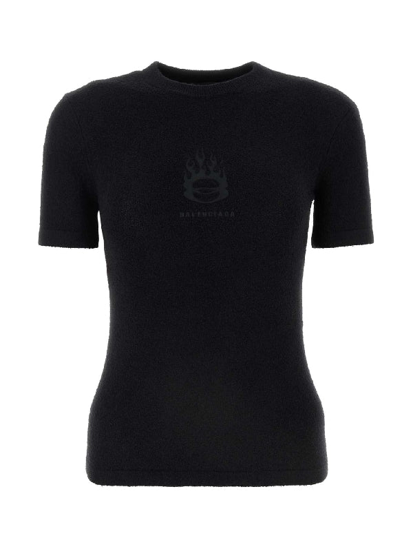 BALENCIAGA - T-SHIRTS 796127T3330 1000 Black Half Sleeve - Jente